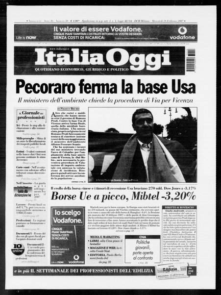 Italia oggi : quotidiano di economia finanza e politica